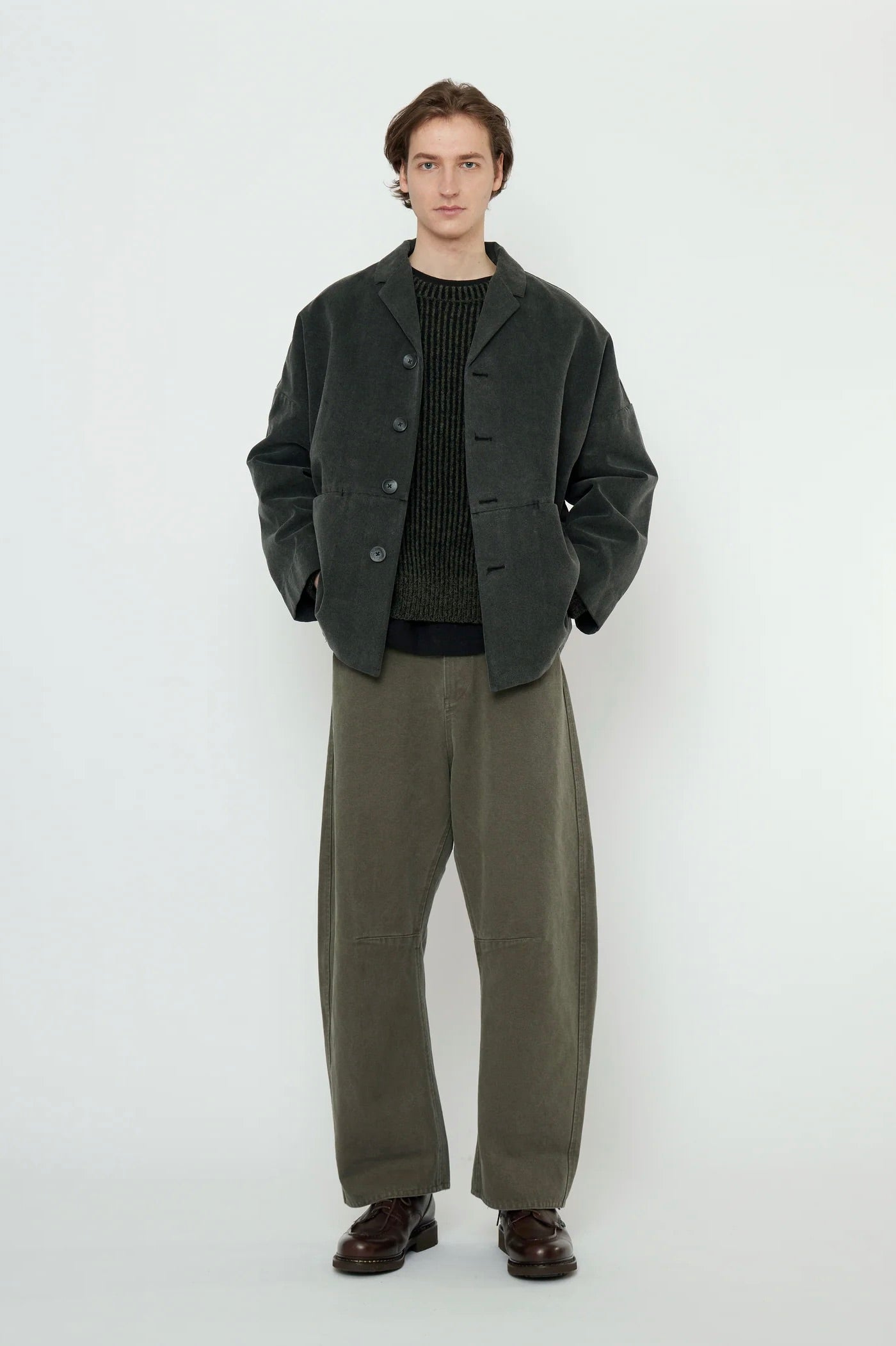 7115 by Szeki Curve Legged Work Trouser / Washed Olive