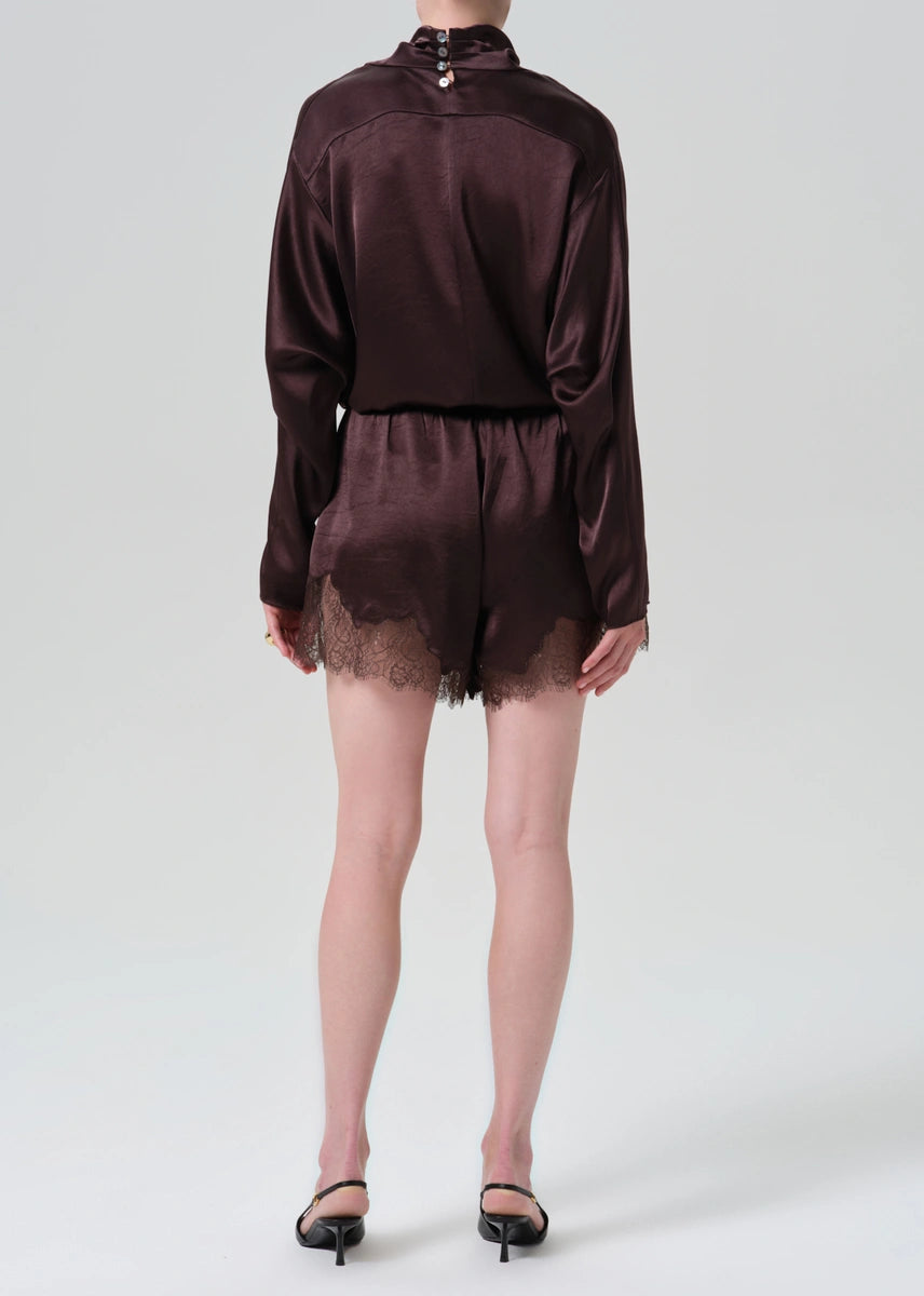Citizens Of Humanity Lace Trimmed Tap Short / Espresso