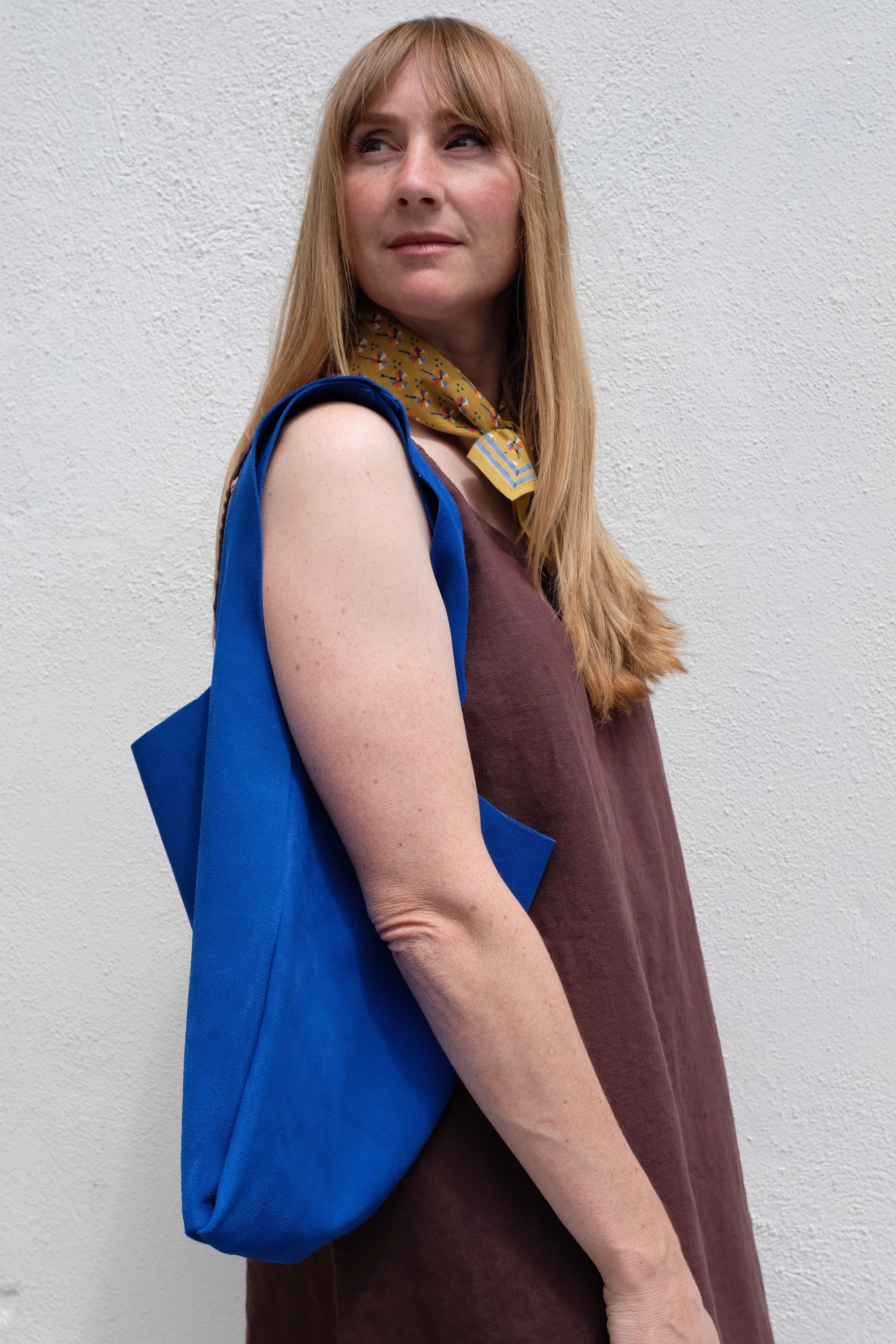 Slouchy Market Tote / Cobalt Suede