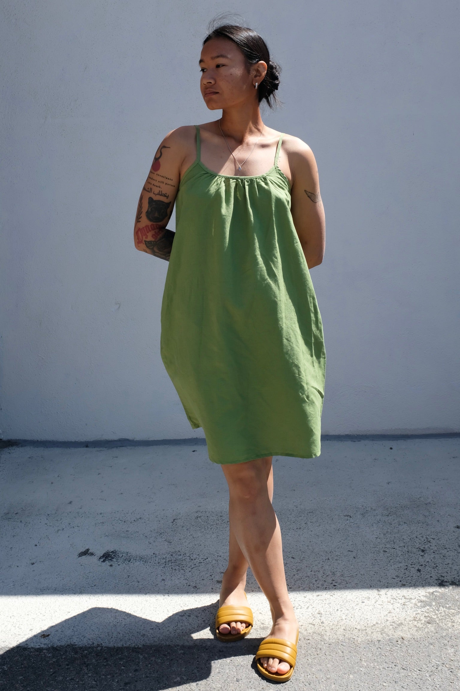 Sundance Slip Dress / Dark Matcha