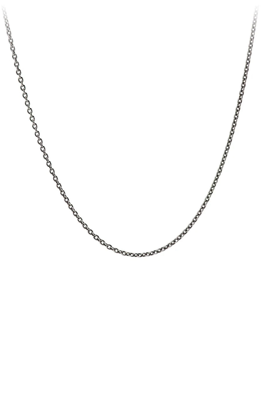 Fine Cable Chain / 16" or 18" / Oxidized sterling silver