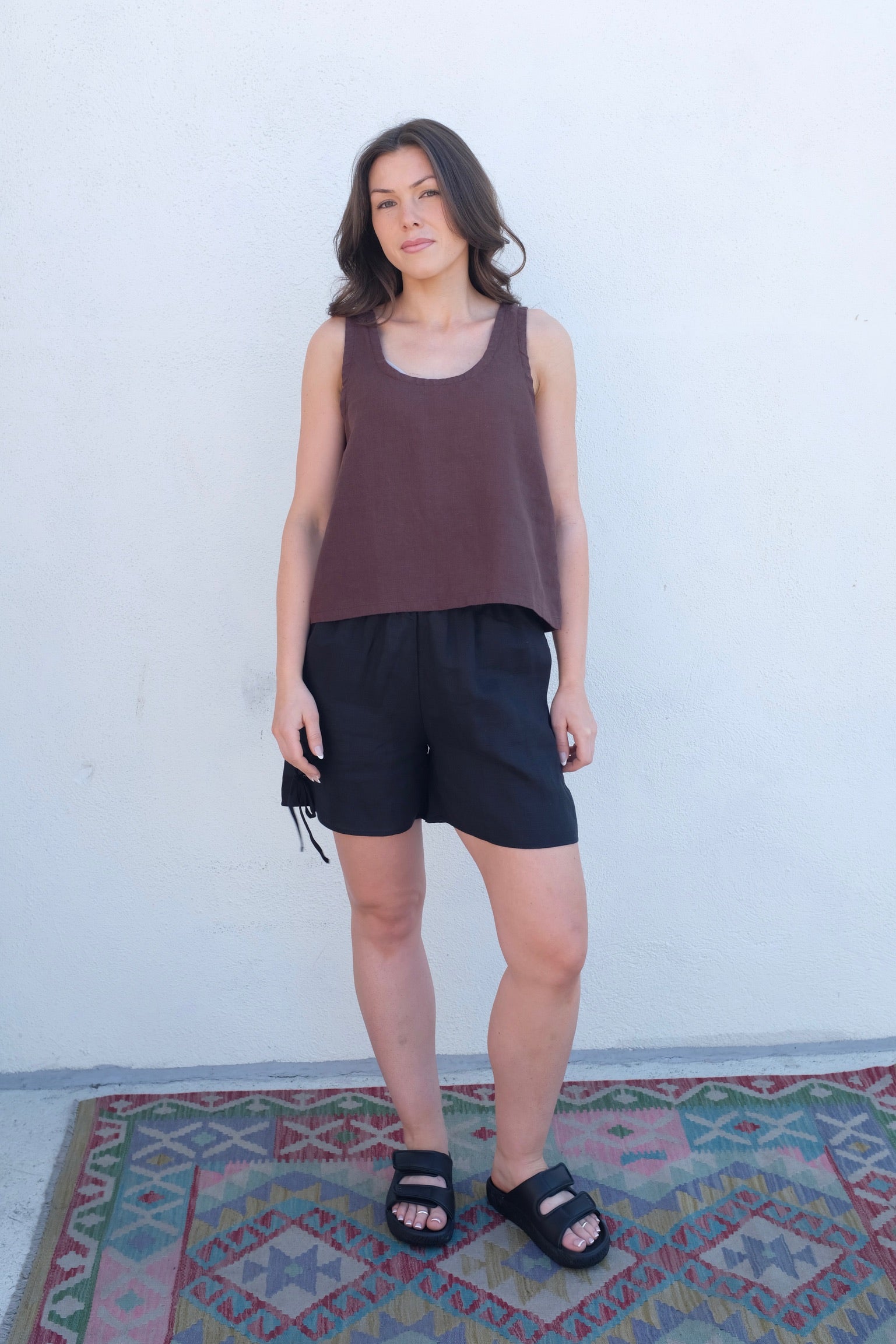 Moss Grey Eleanor Tank / Espresso