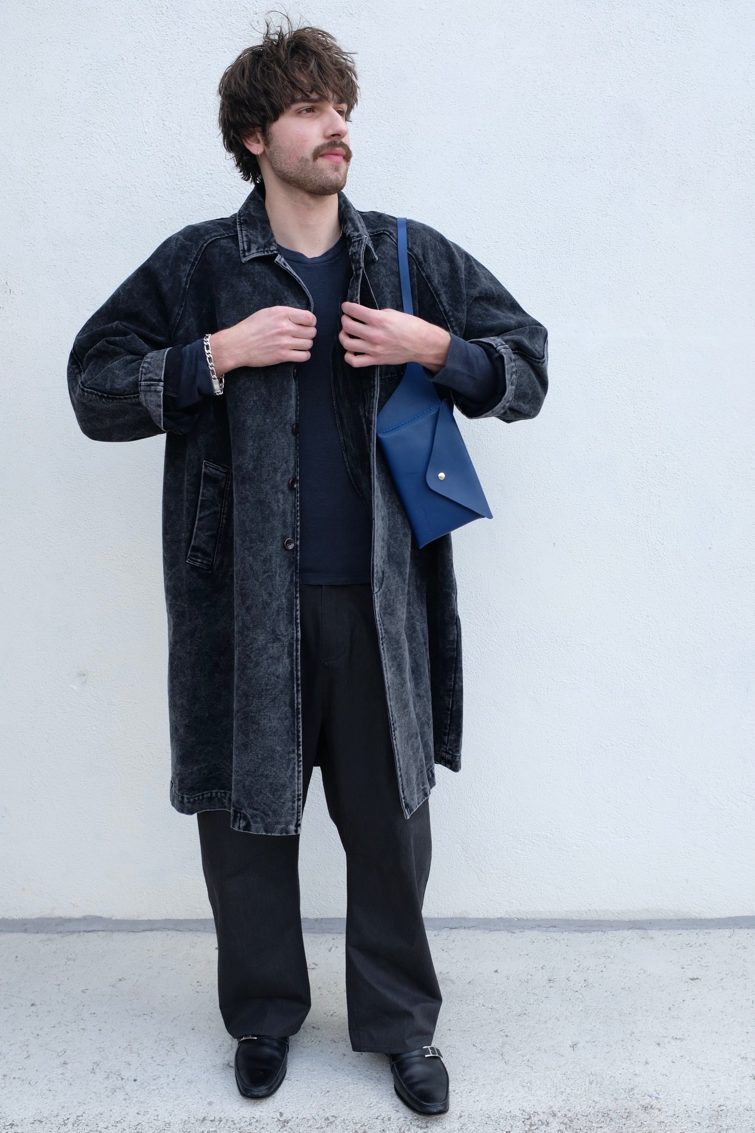 7115 by Szeki Spring Duster / Spotted Washed Black