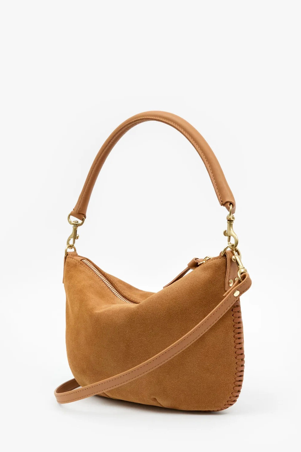 Petit Moyen Messenger / Caramel Suede w Whipstitch