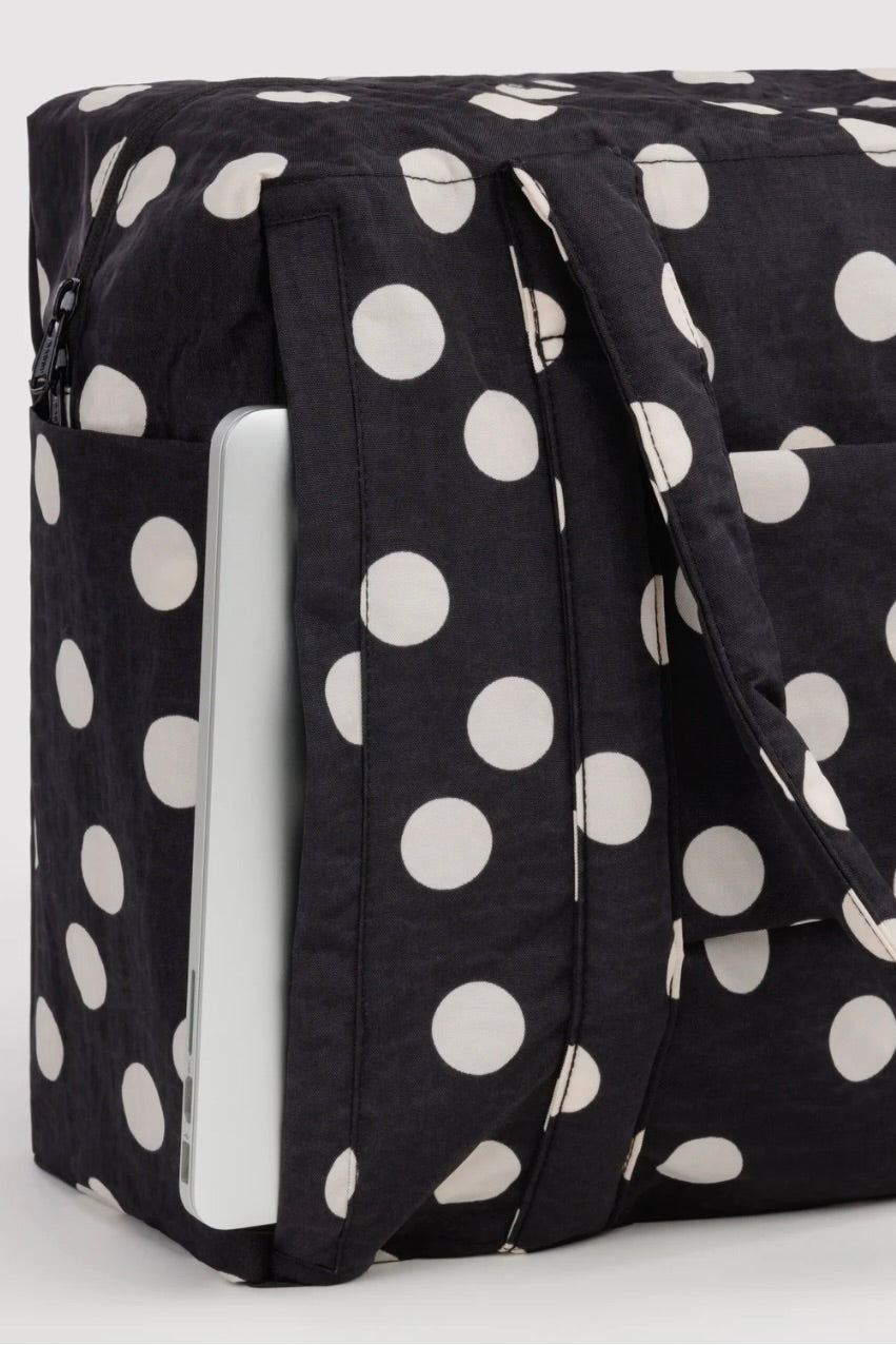Baggu Cloud Carry-on / Black + Cream Polka Dot