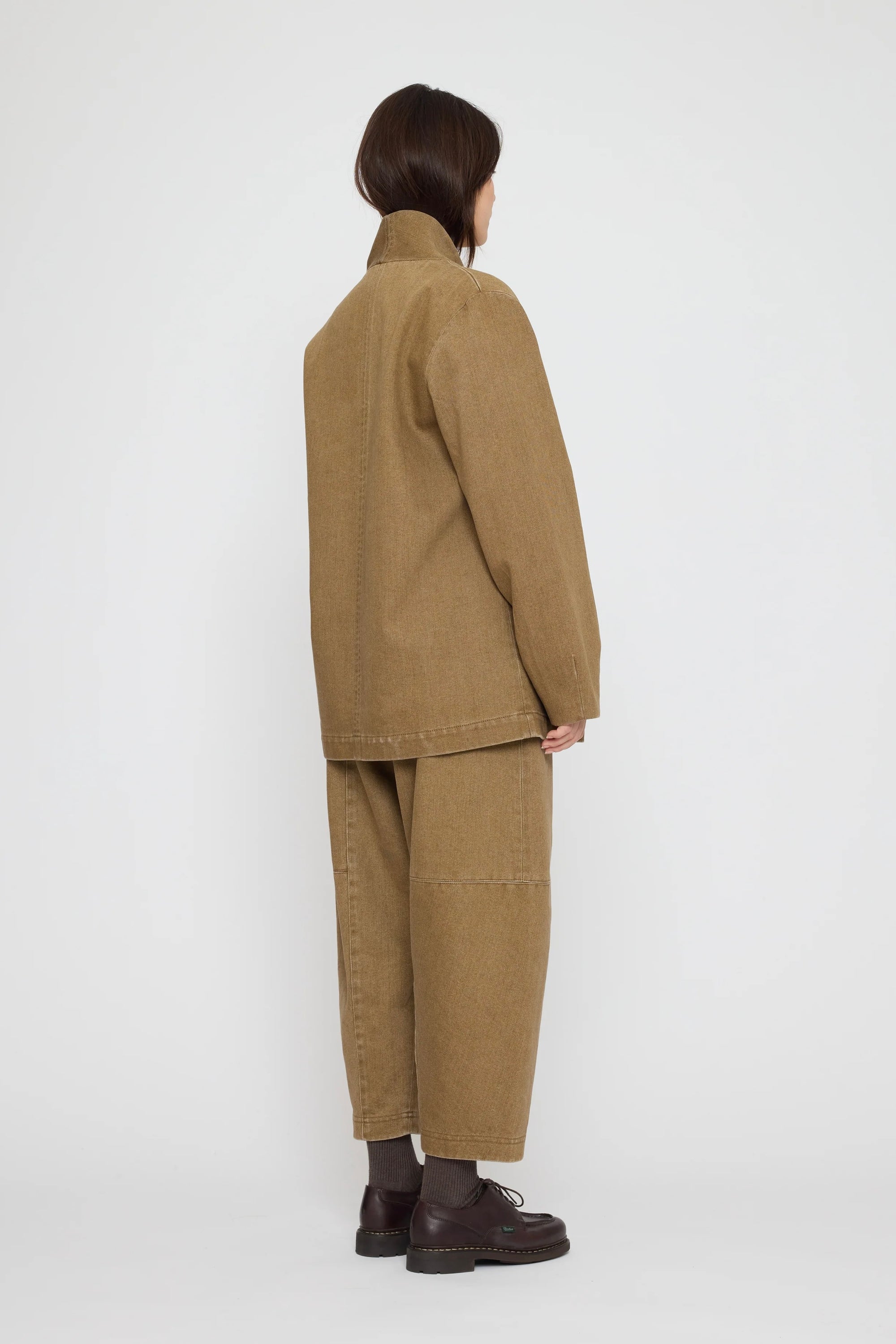 Open Short Coat / Washed Walnut