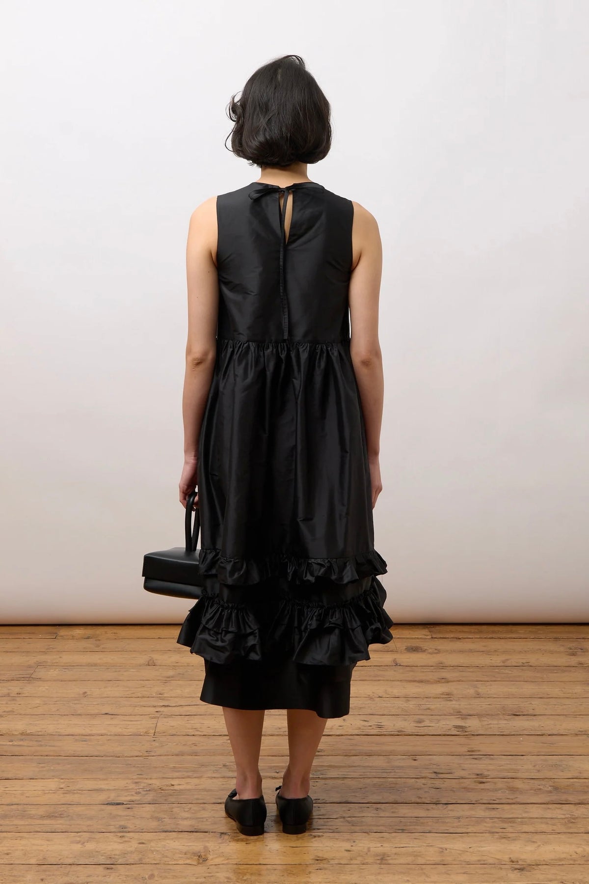 Silk Dupion Genevieve Dress / Black
