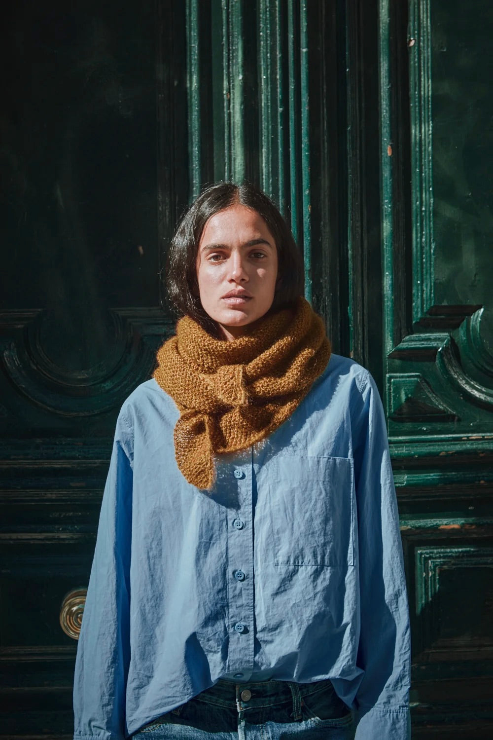 L'Envers Hortense Scarf in Mohair + Silk / Amber