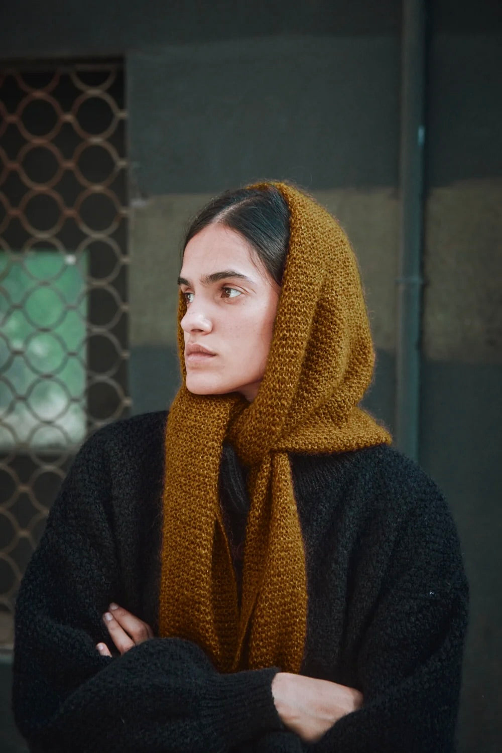 L'Envers Hortense Scarf in Mohair + Silk / Amber