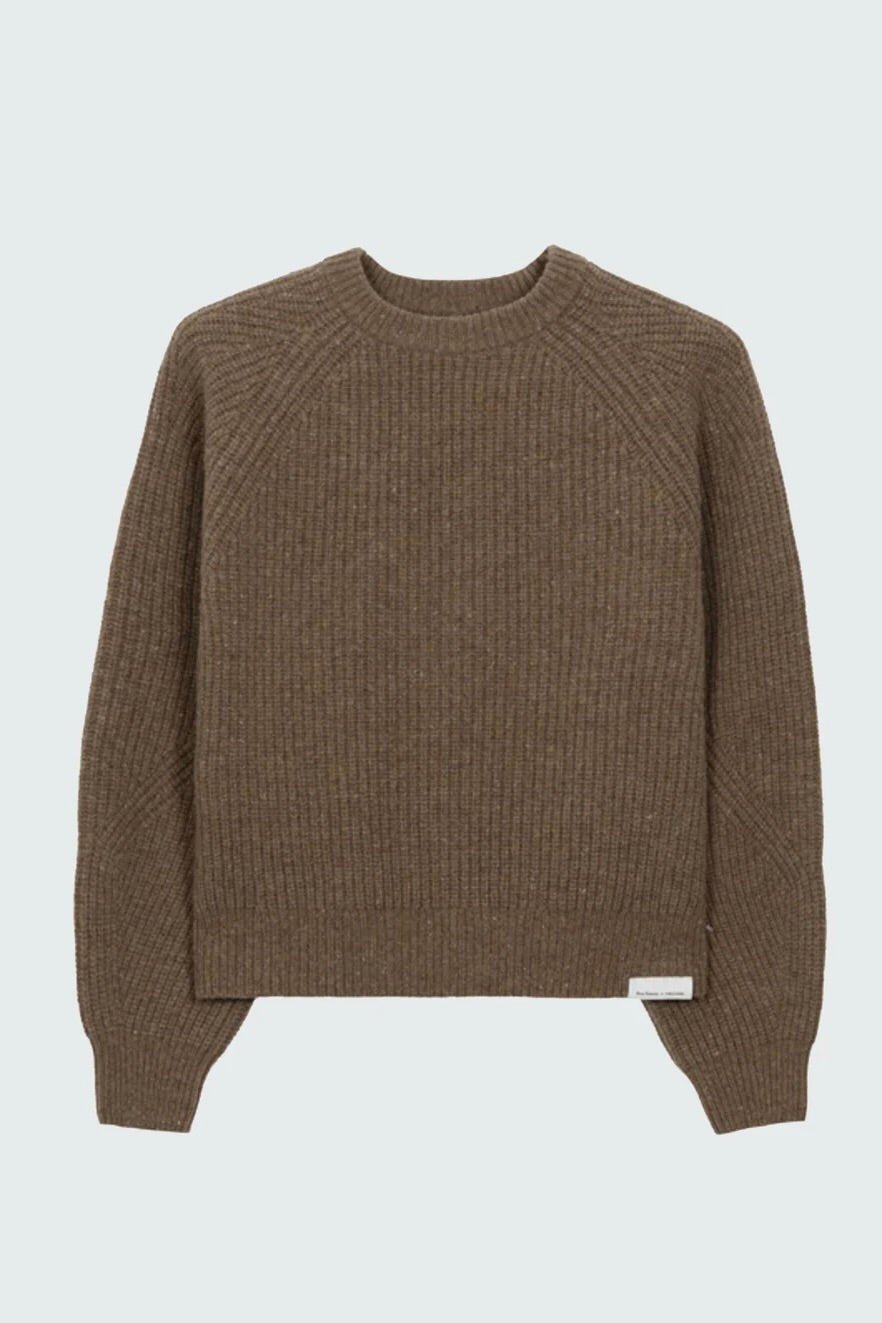 Amy Powney x Finisterre Fisherman Rib Crewneck Sweater / Earth