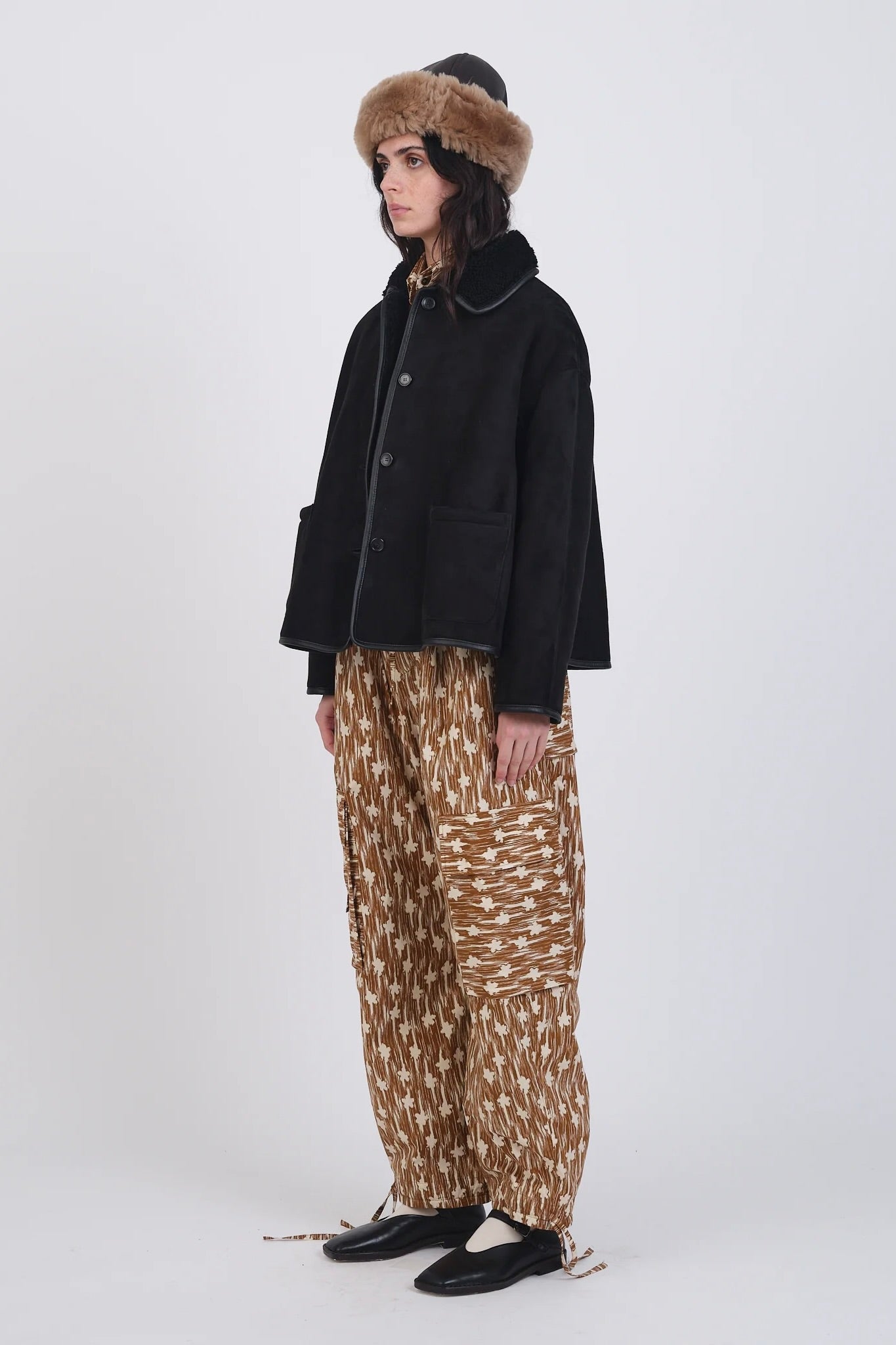 Cawley Black Shearling Avis Jacket
