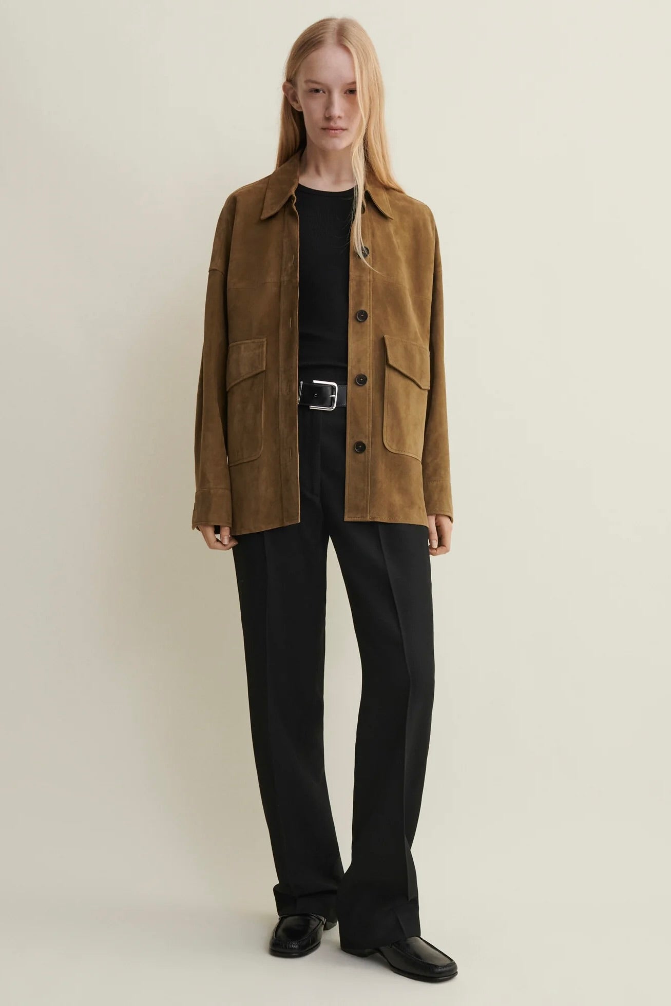 Arma Kaylee Suede Overshirt / Dark Olive