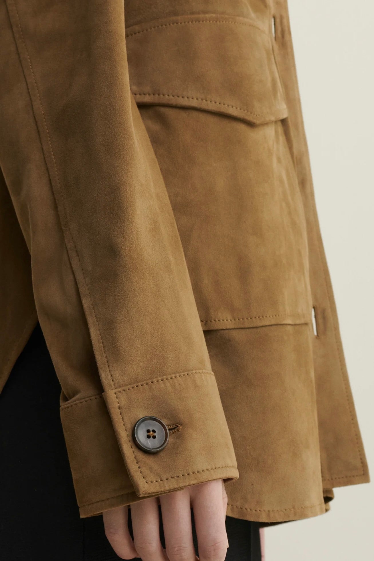 Arma Kaylee Suede Overshirt / Dark Olive