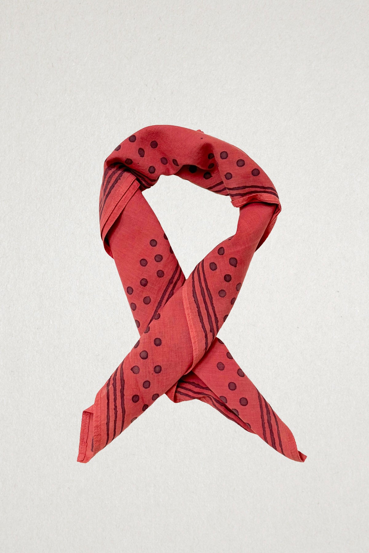 Hand-Painted Cotton Bandana / Madder