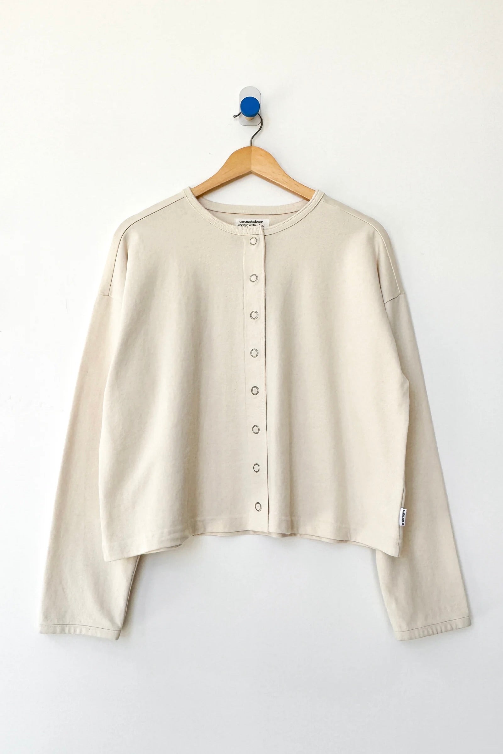 Soft Jersey Snap Cardigan / Naturel