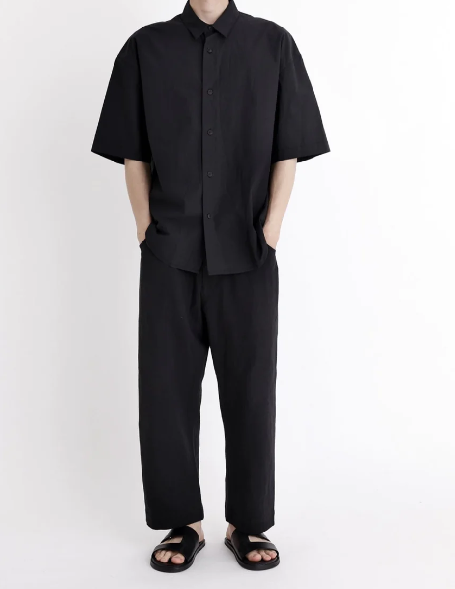 Szeki Oversized Short Sleeve Shirt / Black