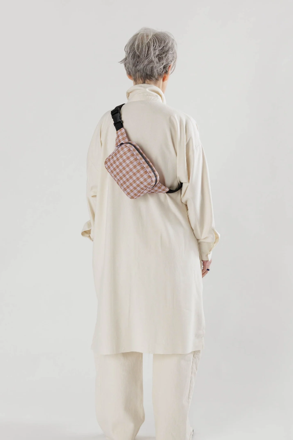 Baggu Puffy Fanny Pack, Rose Pixel Gingham