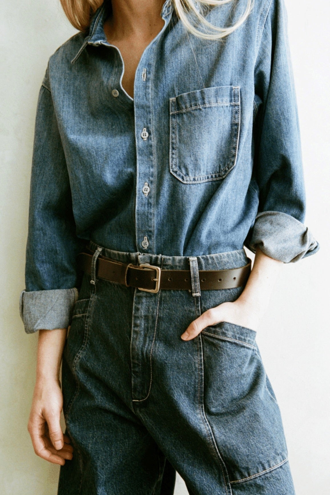 Shaina Mote Essential Denim Button Down / Vintage Indigo