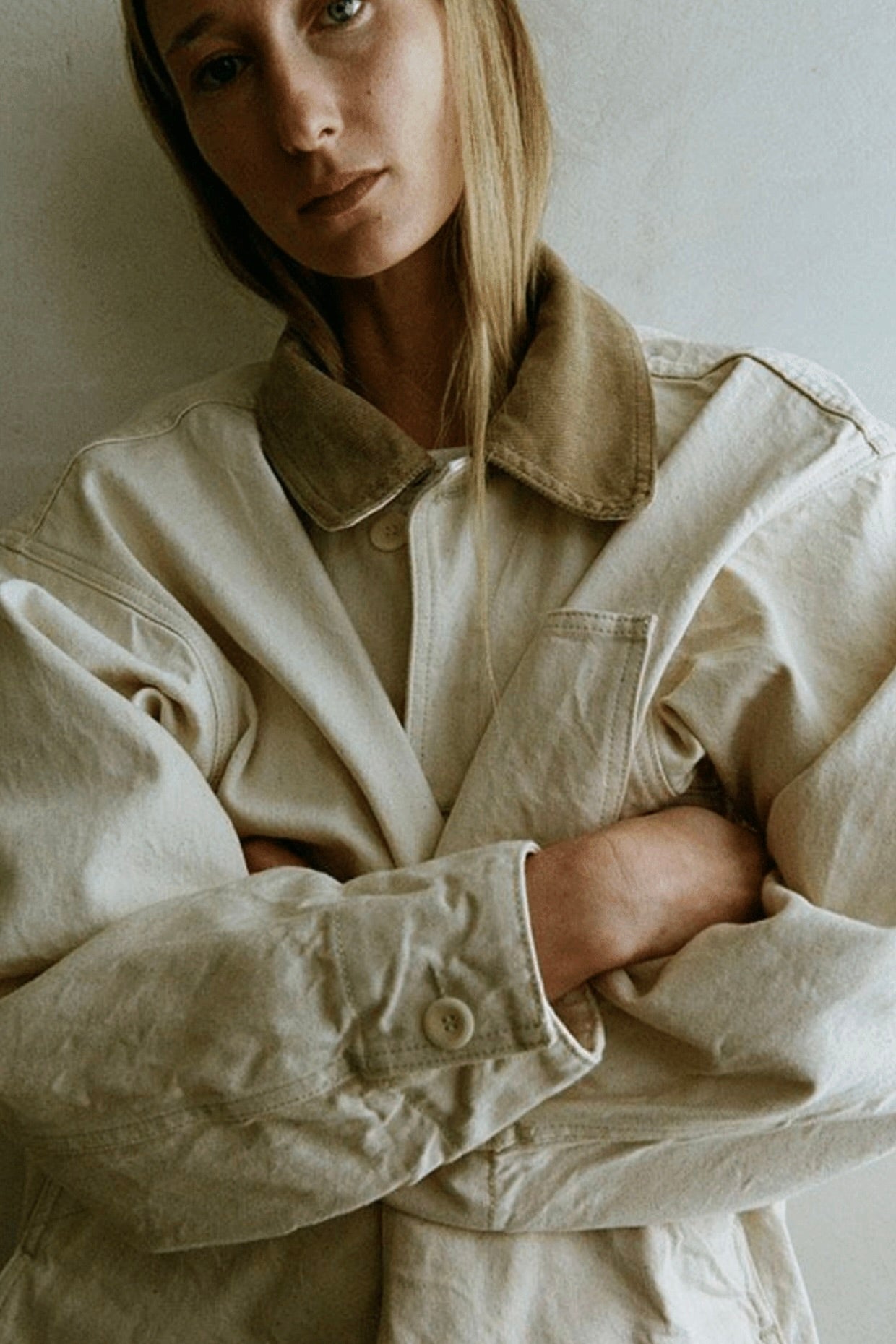 Painter Coat / Natural + Camel