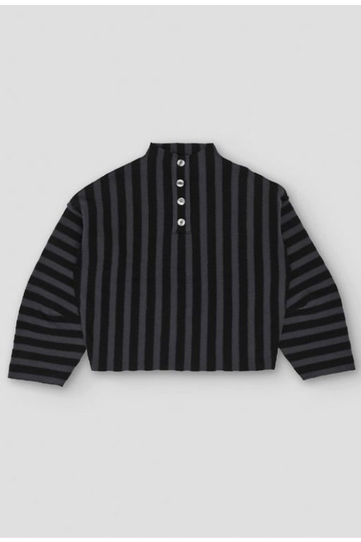 Shikai Polo Sweater / Black + Marengo