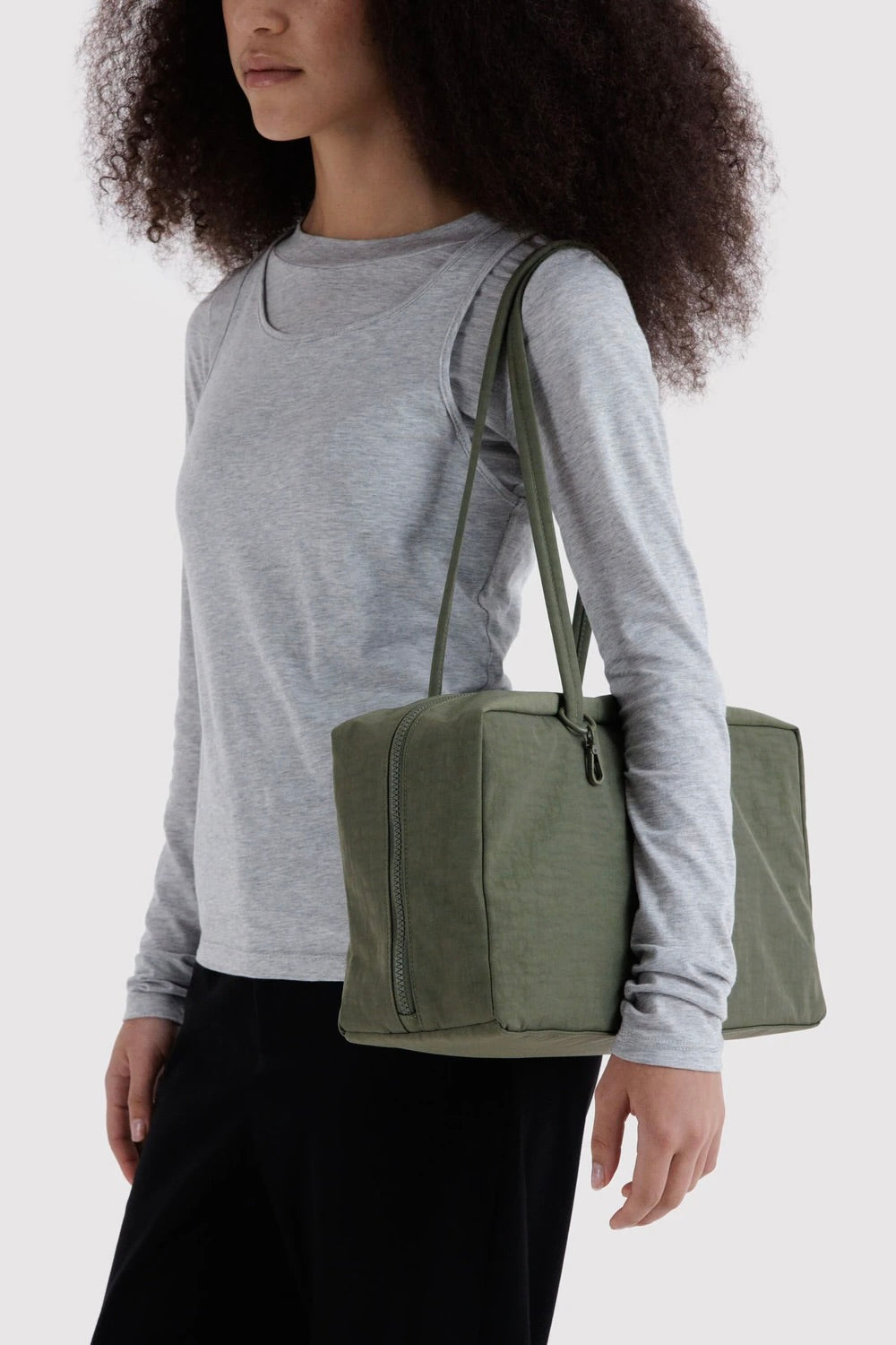 Medium Nylon Bowler Bag / Caper