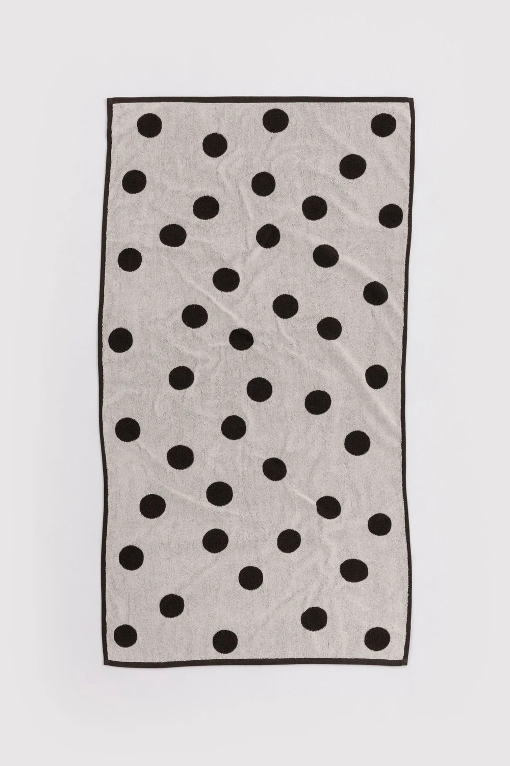 Bath Towel / Cream + Black Polka Dot