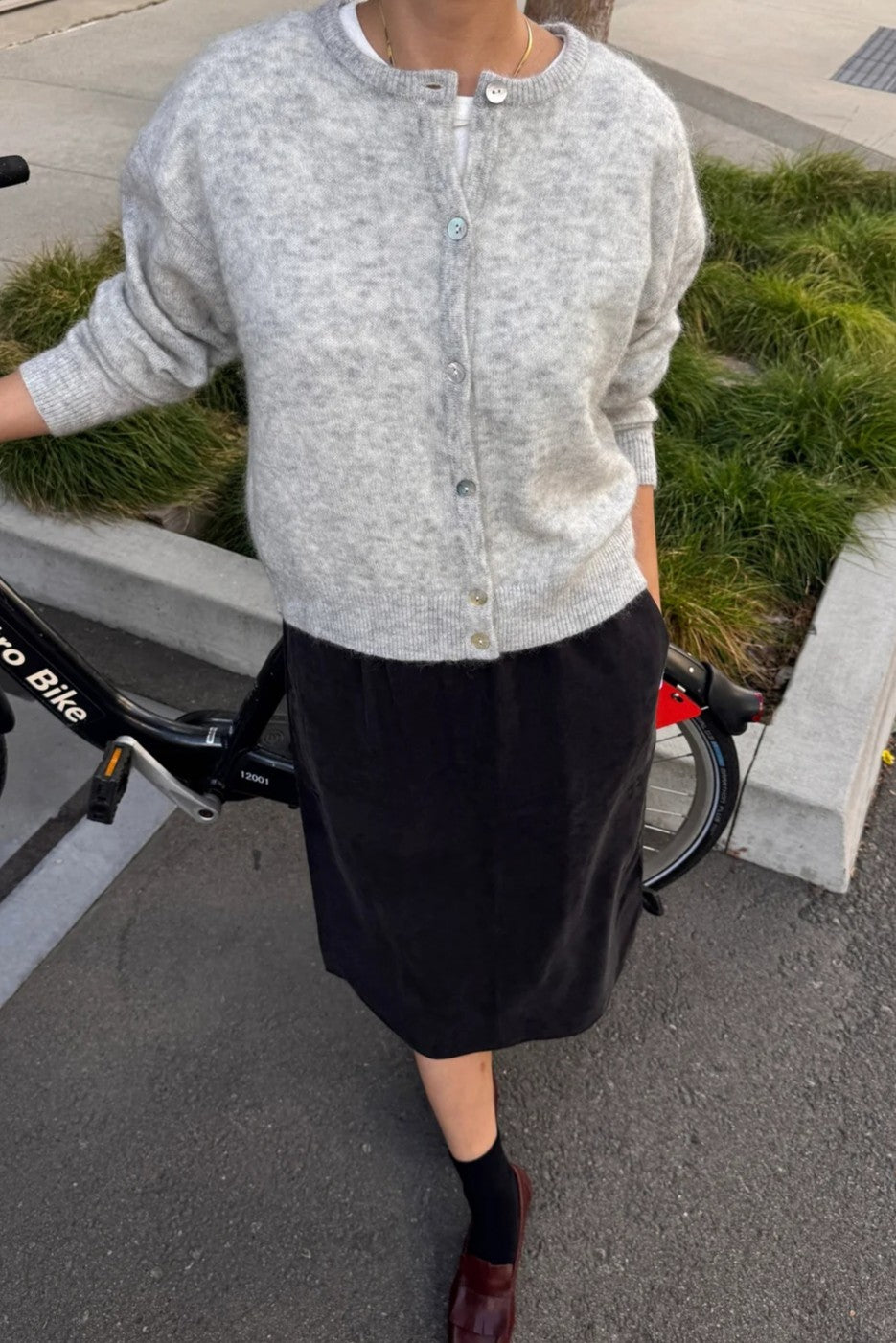 Ayla Mohair Cardigan / Heather Grey