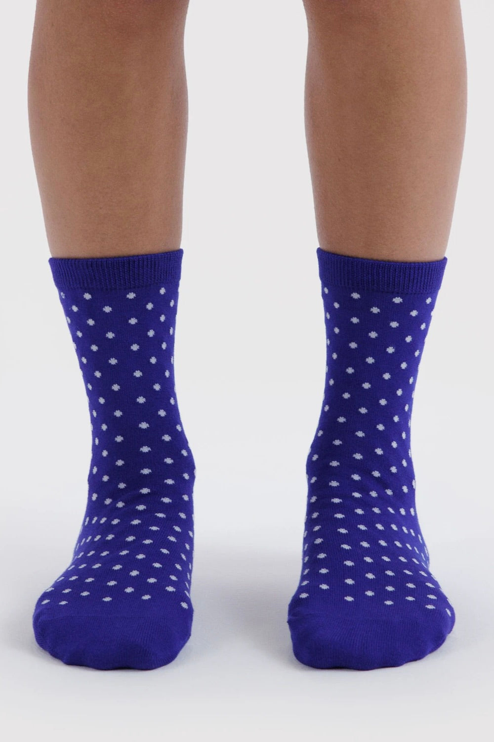 Crew Sock / Blue + White Micro Dot