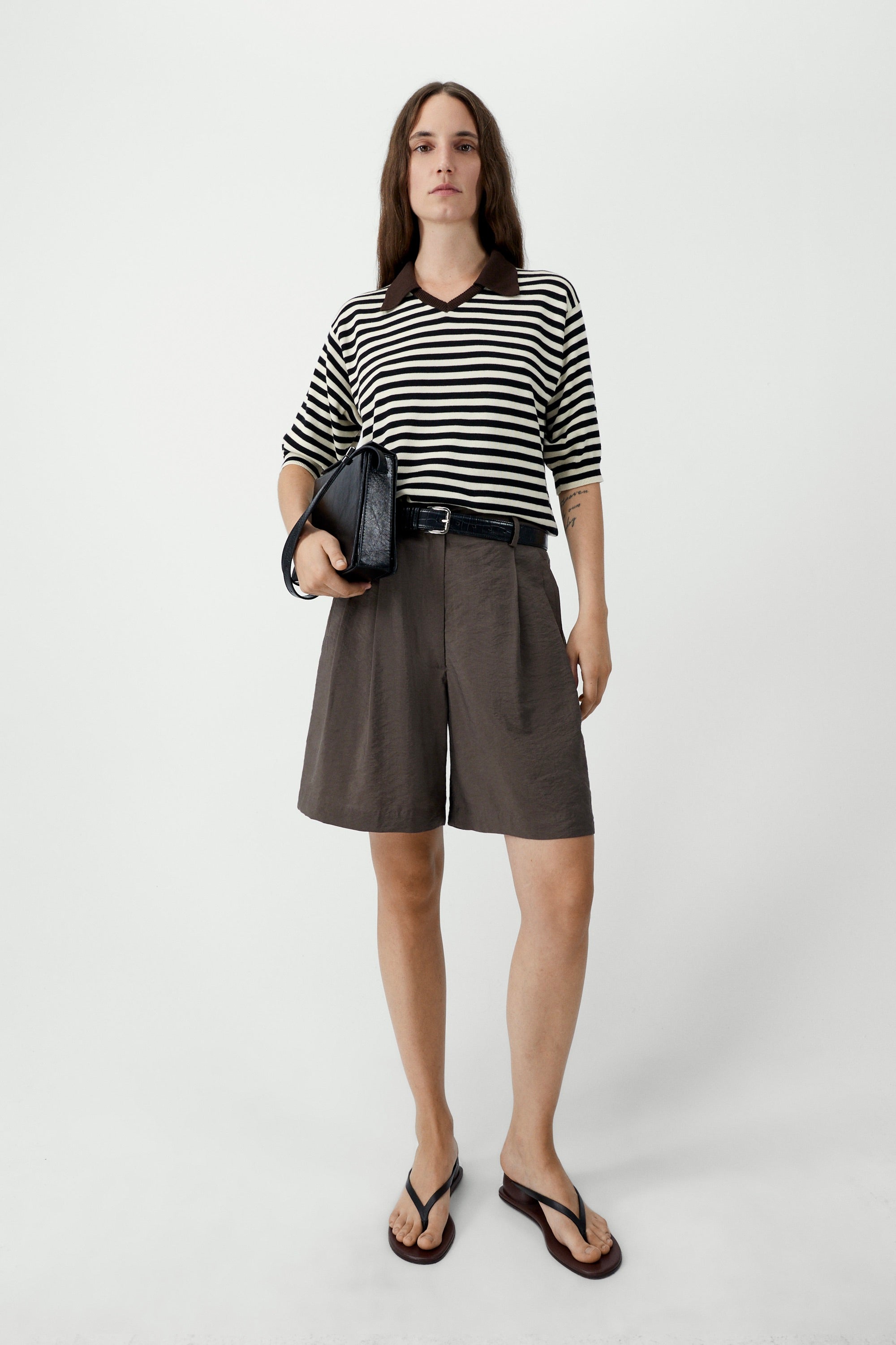 Silk Bermuda Short / Taupe