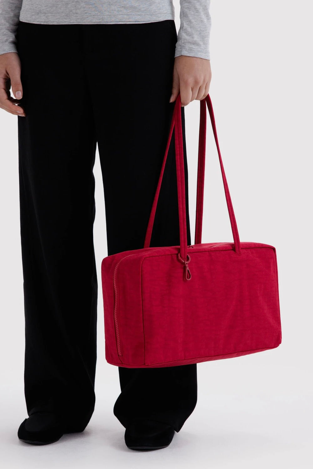 Medium Nylon Bowler Bag / Cherry
