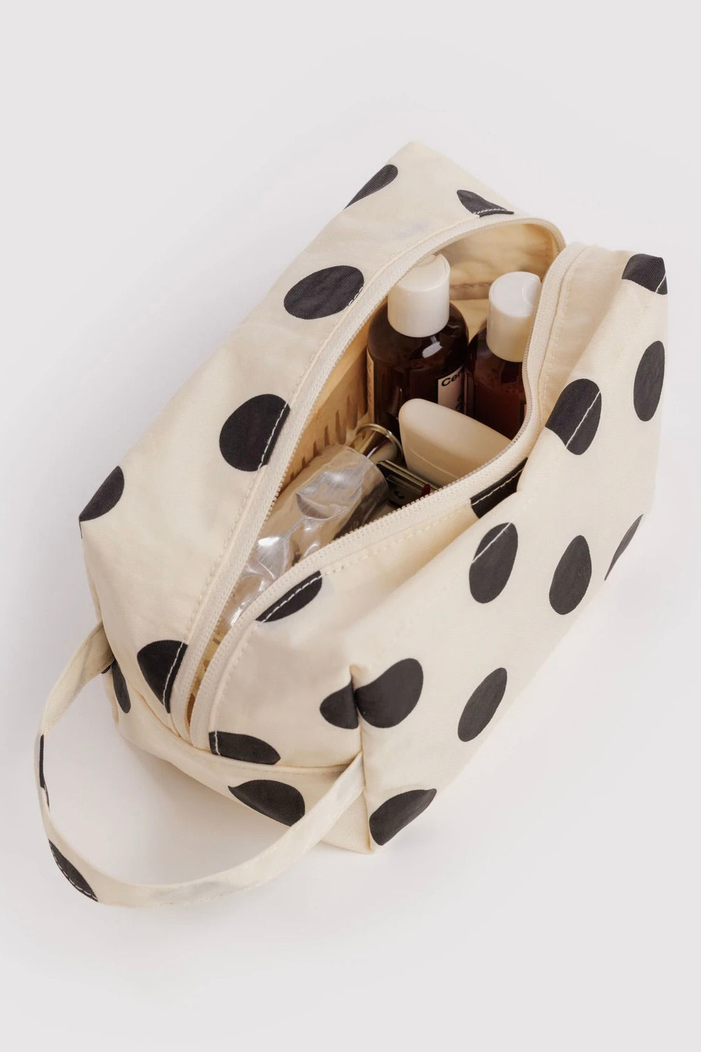 Dopp Kit / Cream + Black Polka Dot