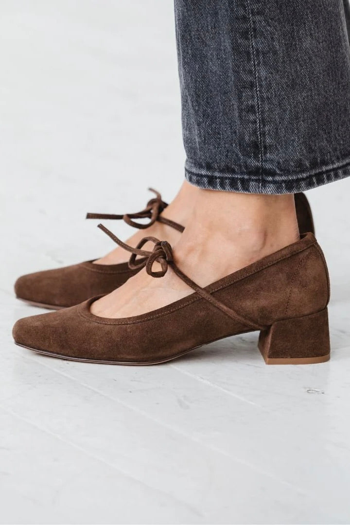 Heeled Ballet / Chocolate Suede