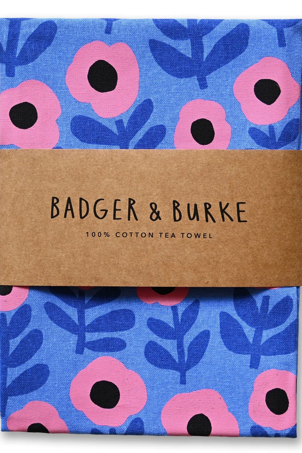 Badger &amp; Burke Tea Towel / Pink Poppy