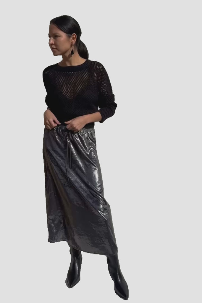 No. 6 Inez Skirt / Silver Pony Hair