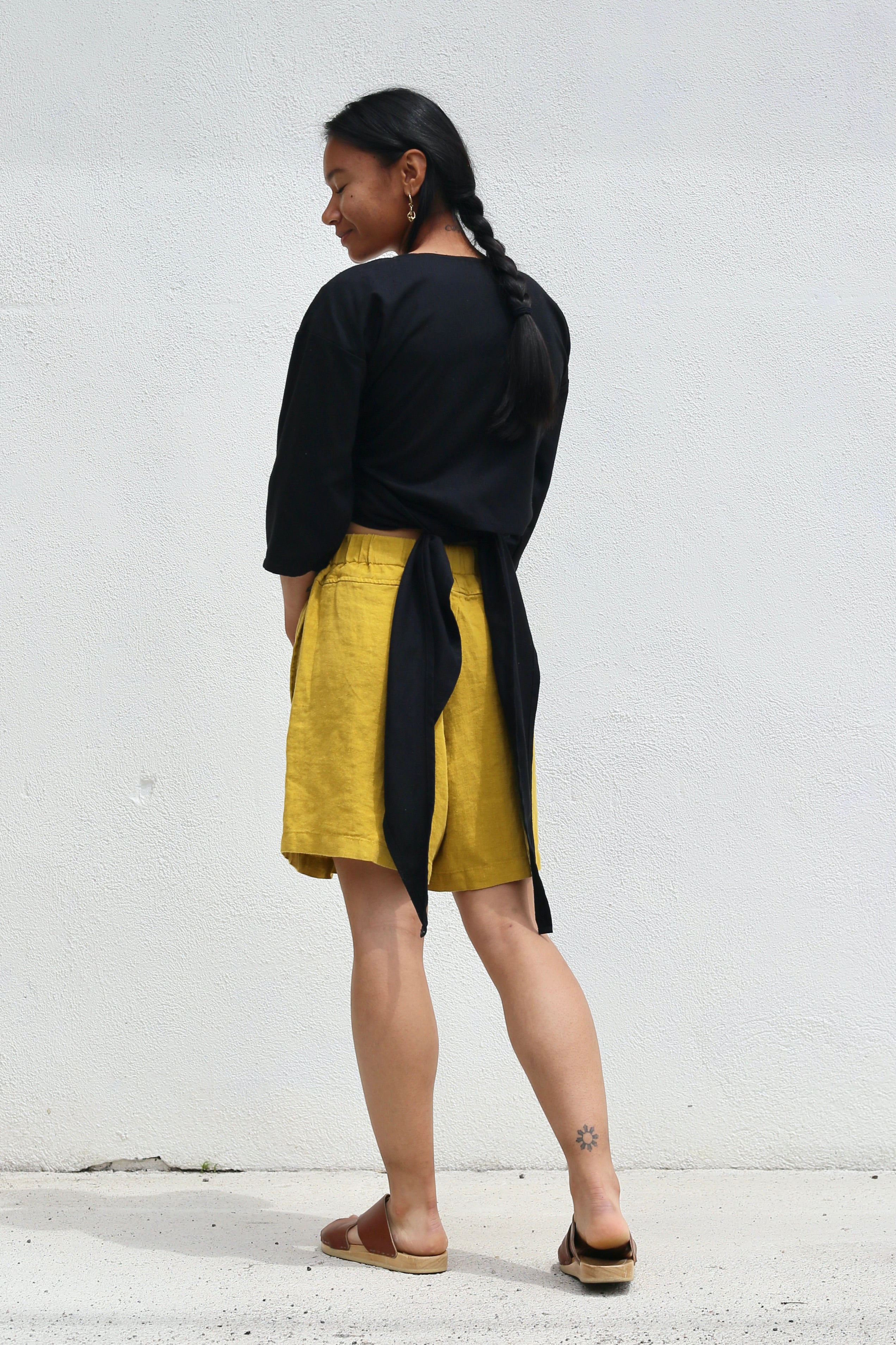 Miranda Bennett Wrap Top Silk Noil / Black