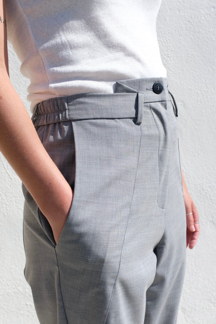 SS23 Pleated Carrot Pants / Grey