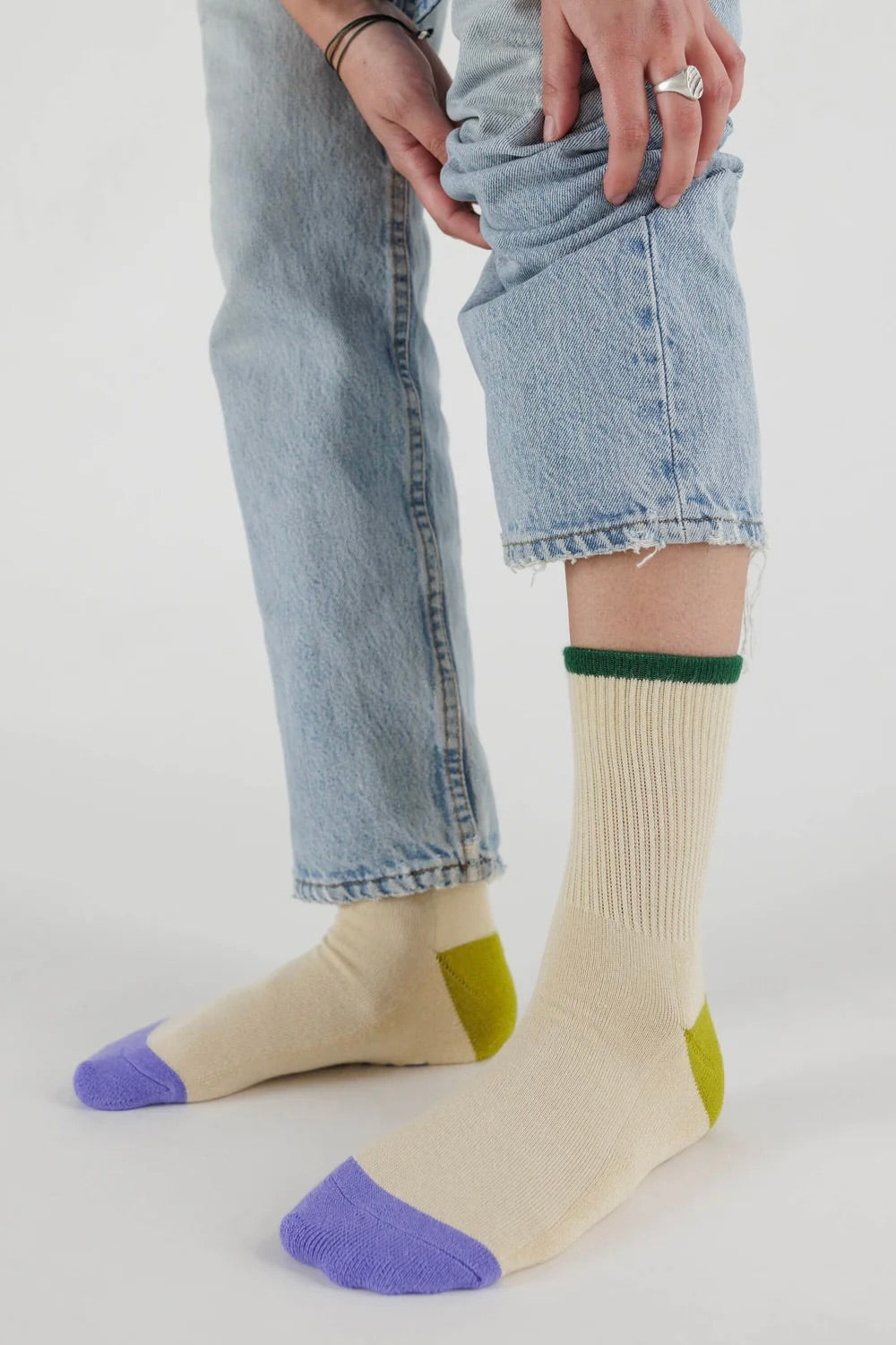 Baggu Ribbed Sock / Ecru Mix