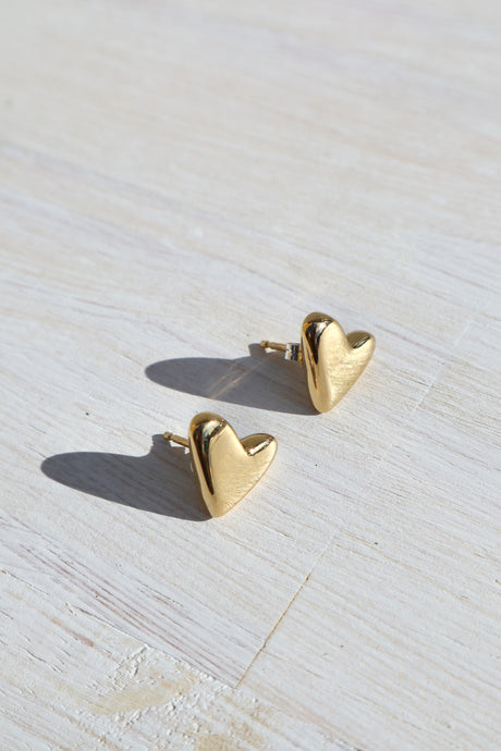 Wolf Circus Grace Heart Stud Earring / 14K Gold Plated