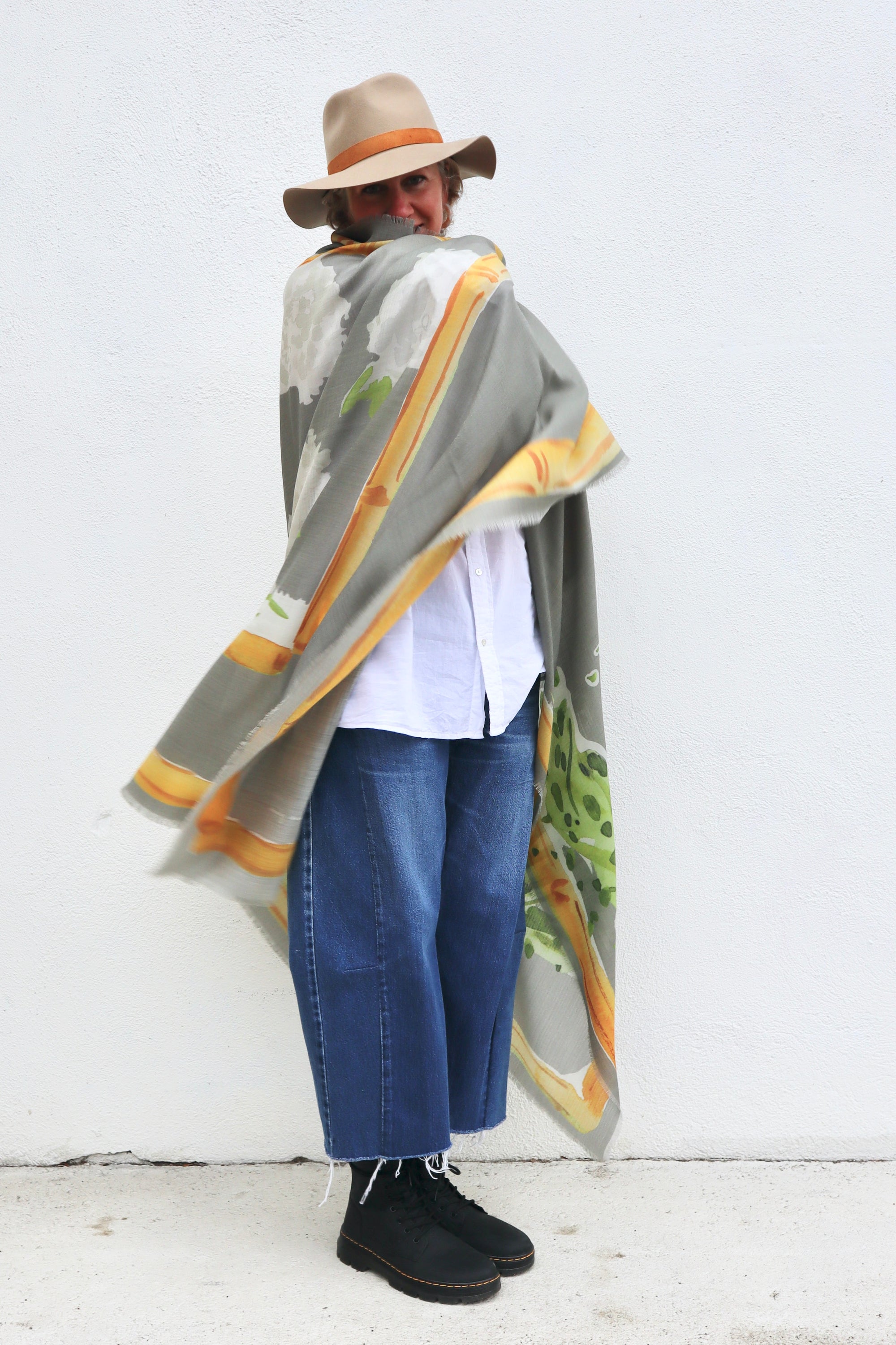 Virginia Johnson silk/wool shawl / Trellis