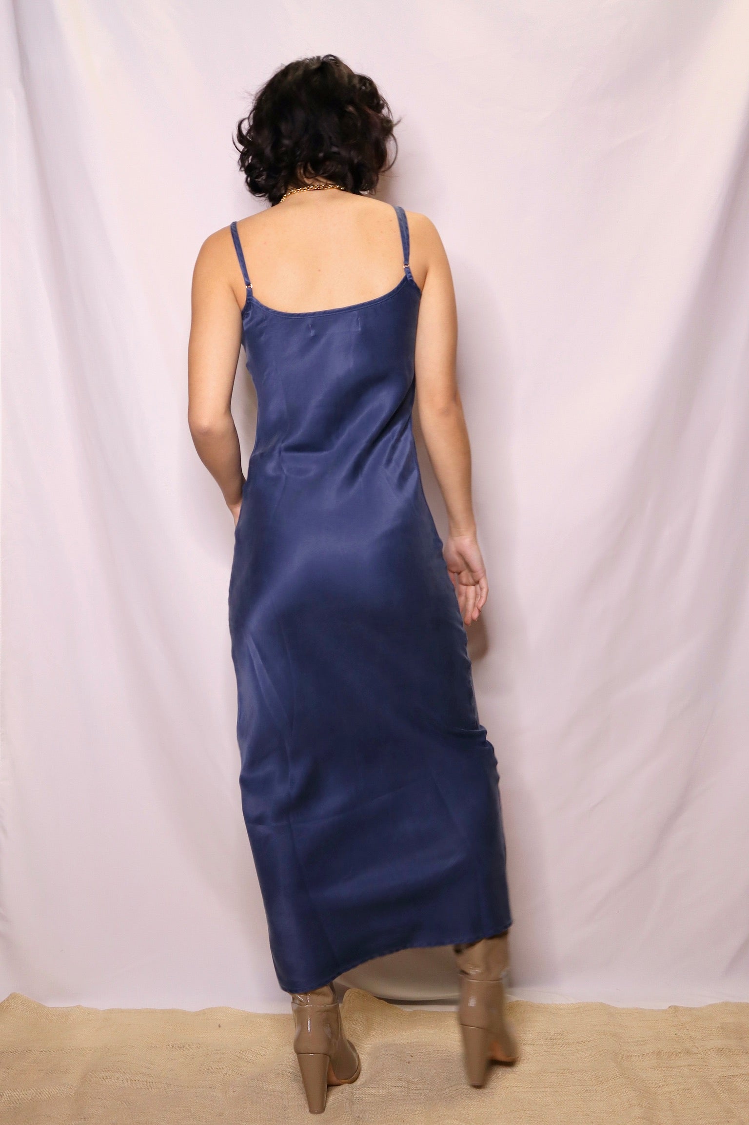 Navy blue shop slip dress