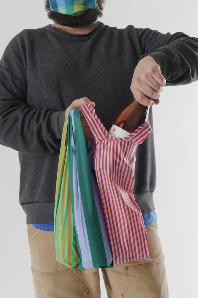 Wine BAGGU Set of 3 / Afternoon Stripes