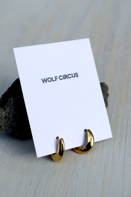 Wolf Circus Small Benny Flat Hoops Earring, 14K Gold Plated
