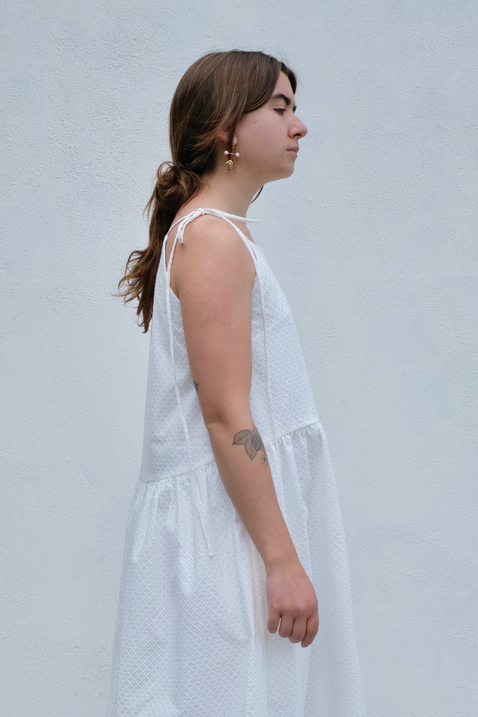 Eliza Faulker Eyelet Tig Dress / White