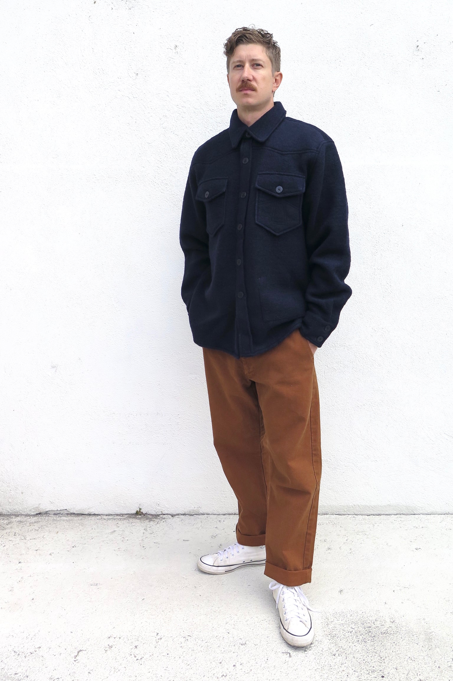 Eat Dust CPO Shirt Boiled Wool / Navy