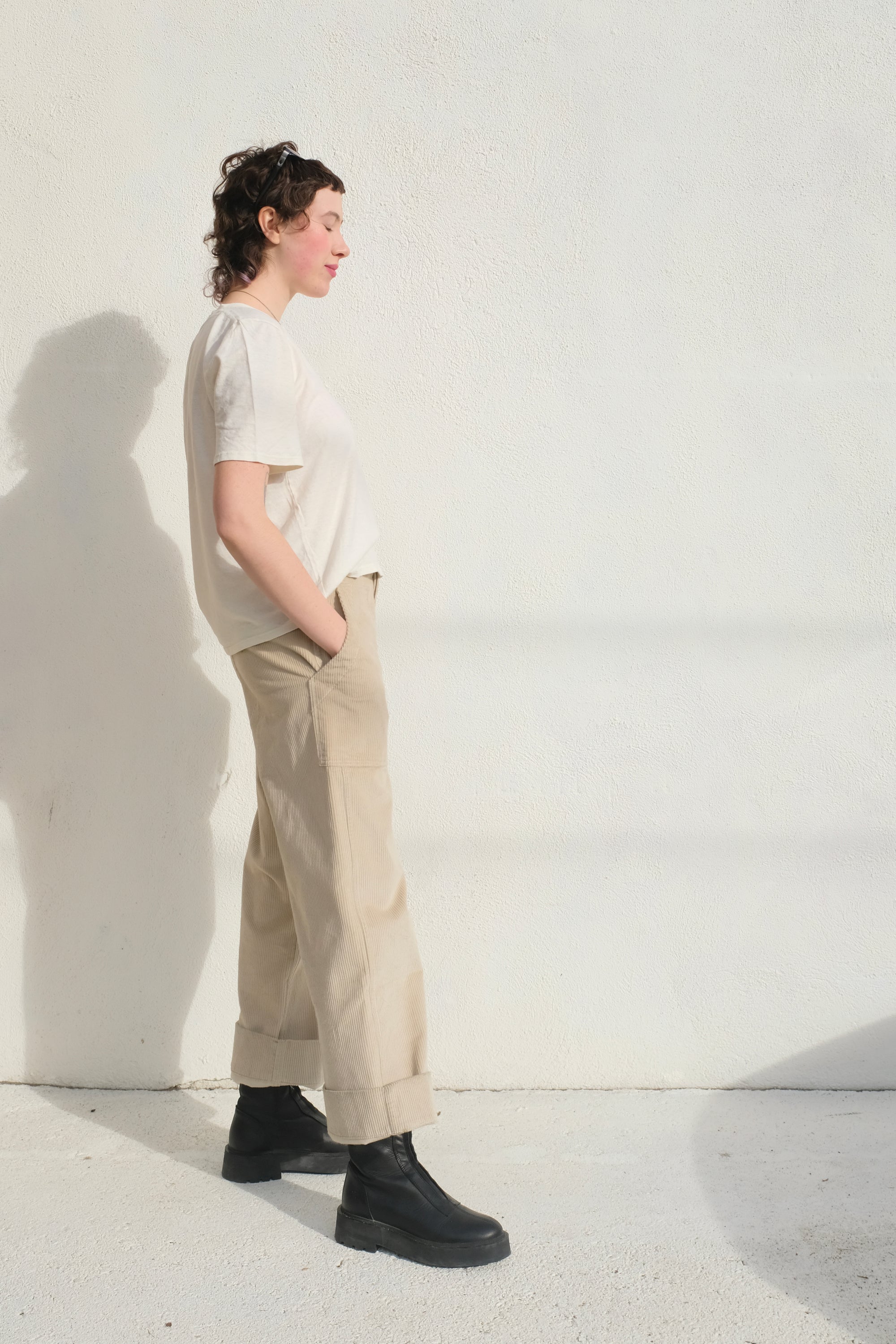 Jungmaven Silverlake Cropped Tee / Washed White