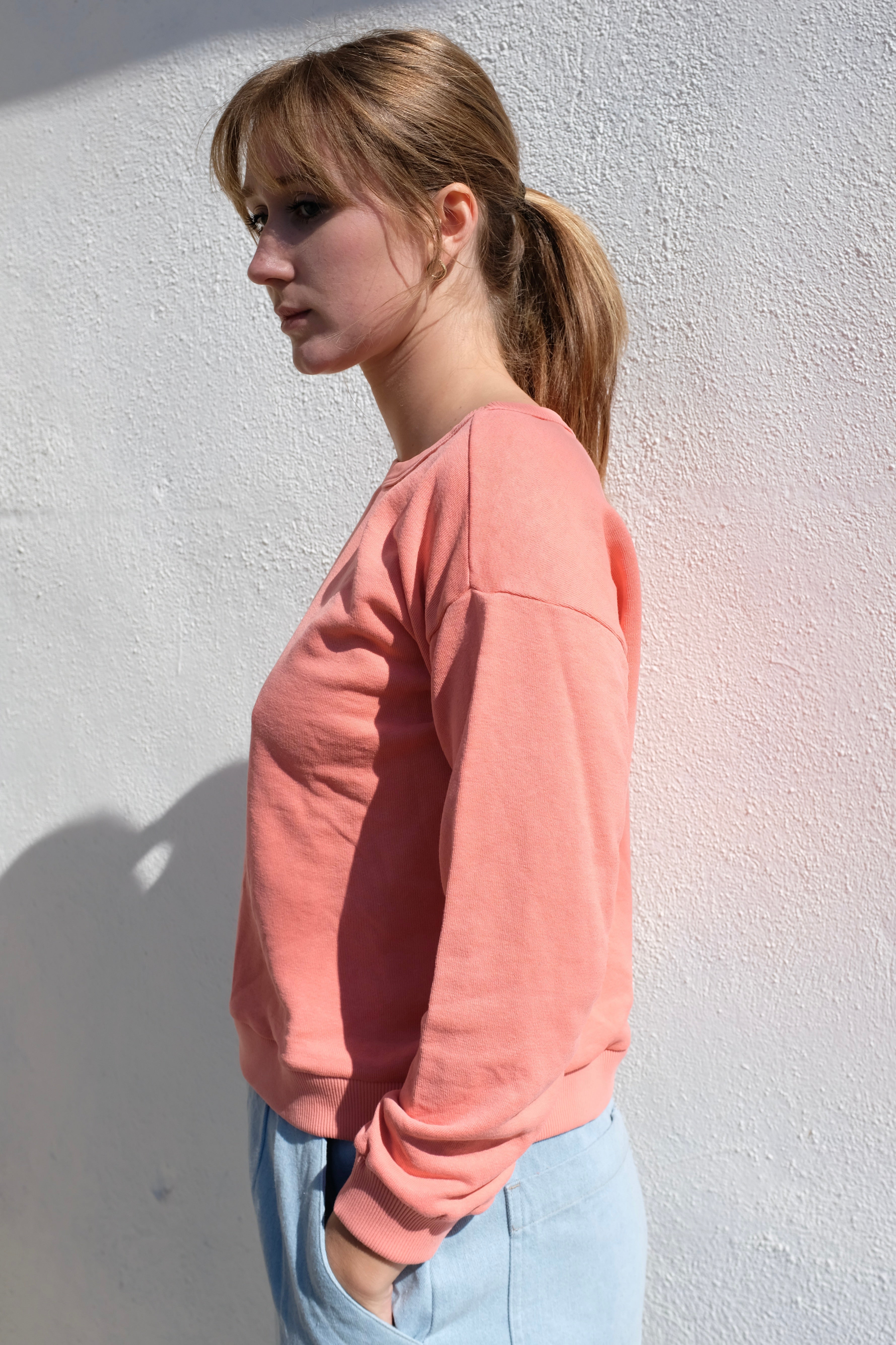 Jungmaven Crux Crop Sweatshirt / Pink Salmon