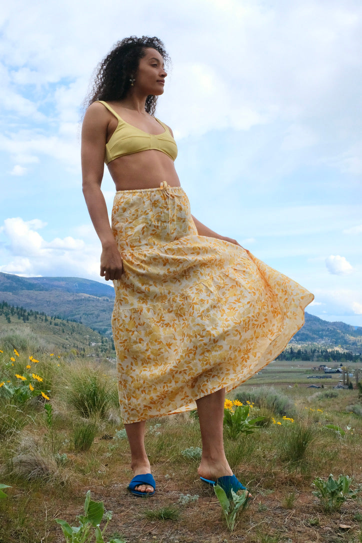 Peony Tiered Drawstring Skirt / DaffodilPeony Tiered Drawstring Skirt / Daffodil