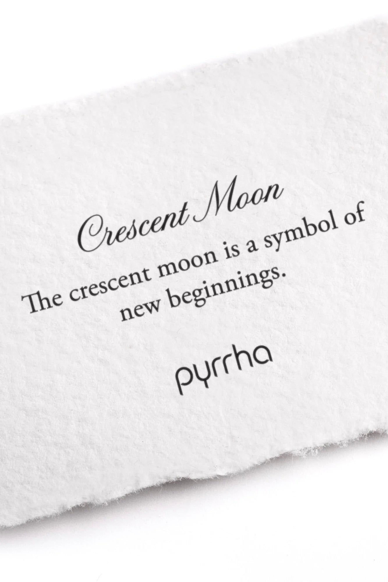Pyrrha Crescent Moon Symbol Charm / Sterling Silver