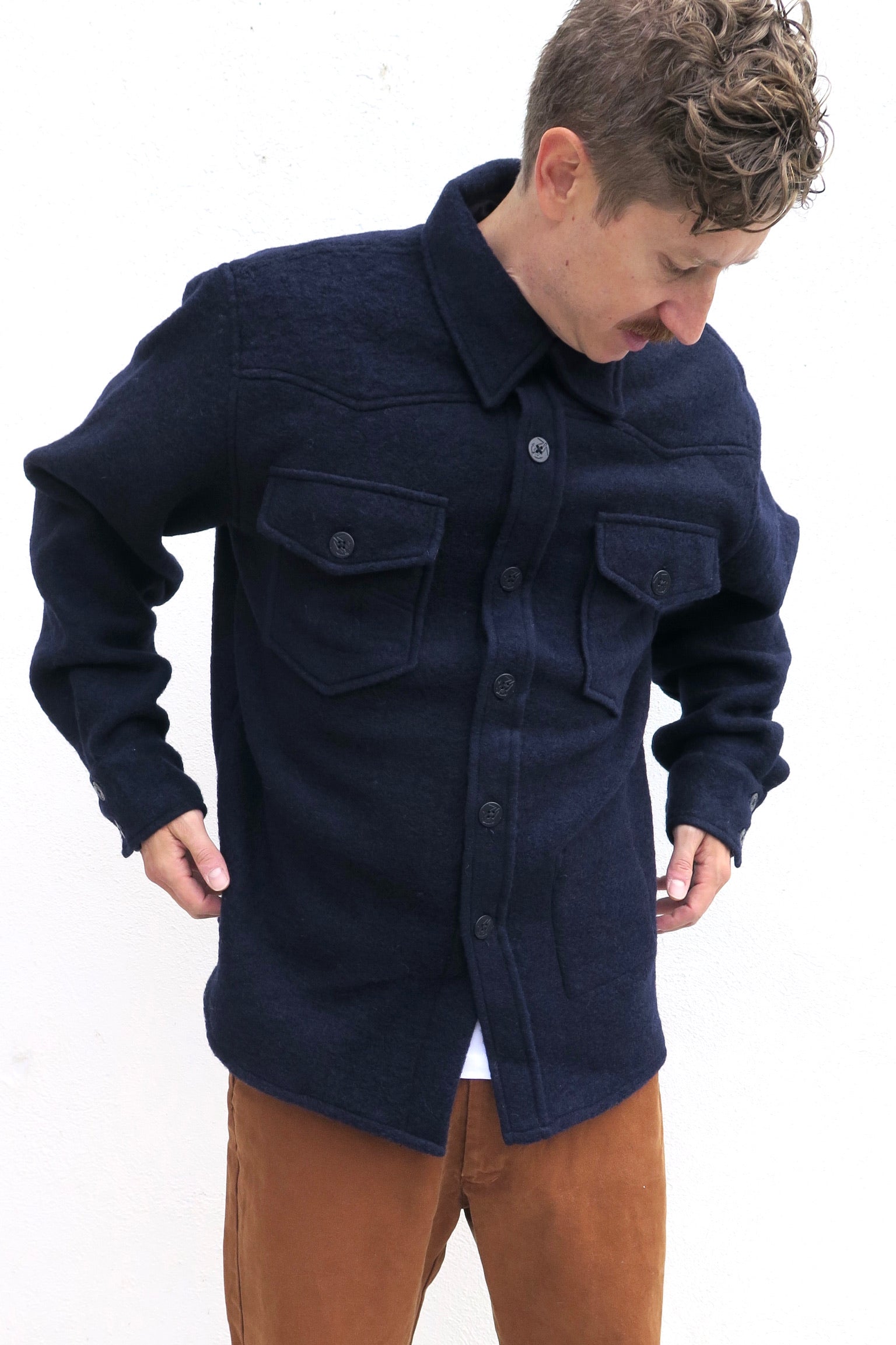 Eat Dust CPO Shirt Boiled Wool / Navy