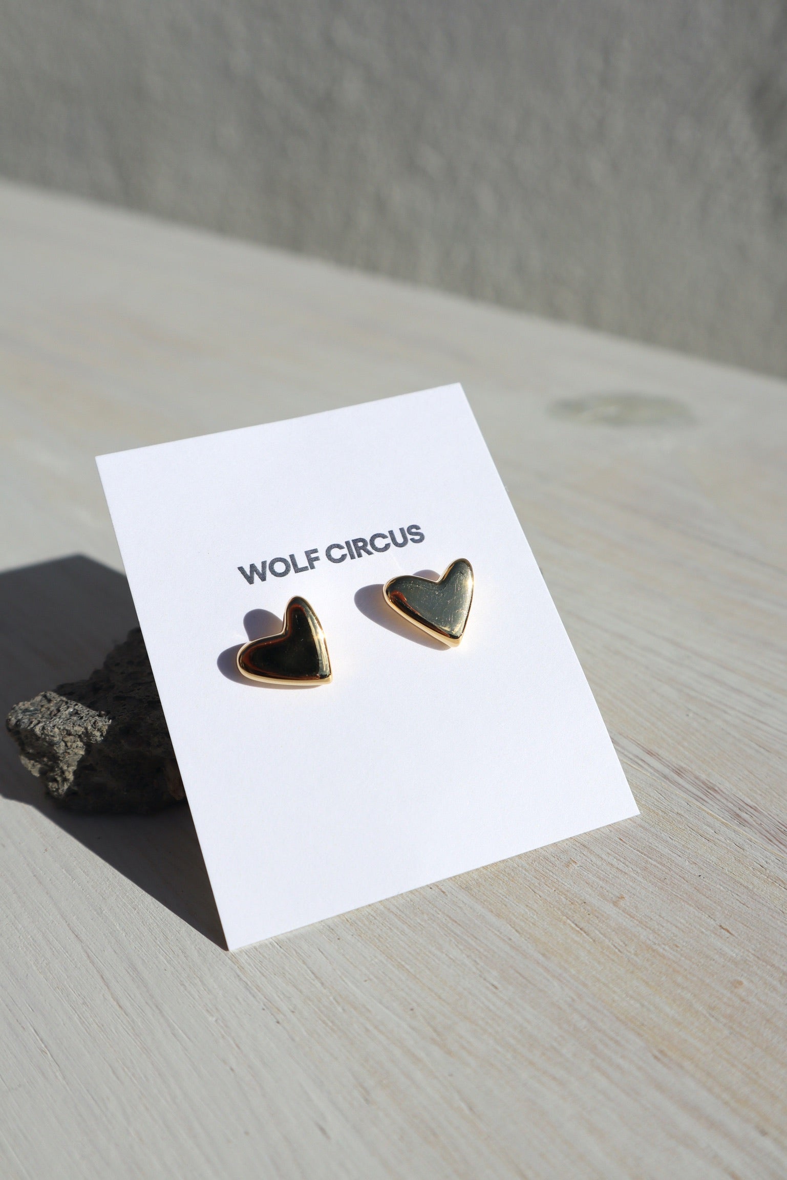 Wolf Circus Grace Heart Stud Earring / 14K Gold Plated